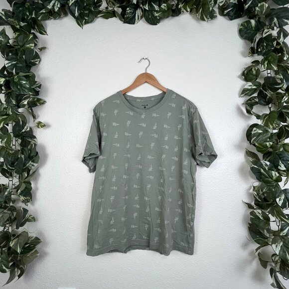 Hurley Graphic Scoop Neck Short Sleeve T-Shirt Green Men’s Size L - Picture 1 of 7